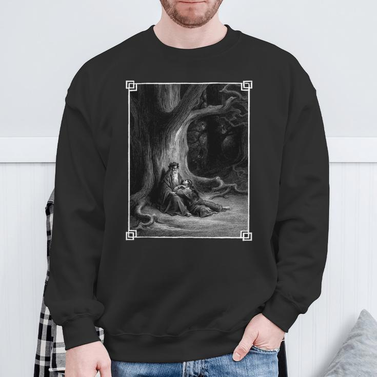 Idyllen Des Königs Gotisch Okkulten Heidnischen Gustave Dore Mittelalter Sweatshirt Geschenke für alte Männer