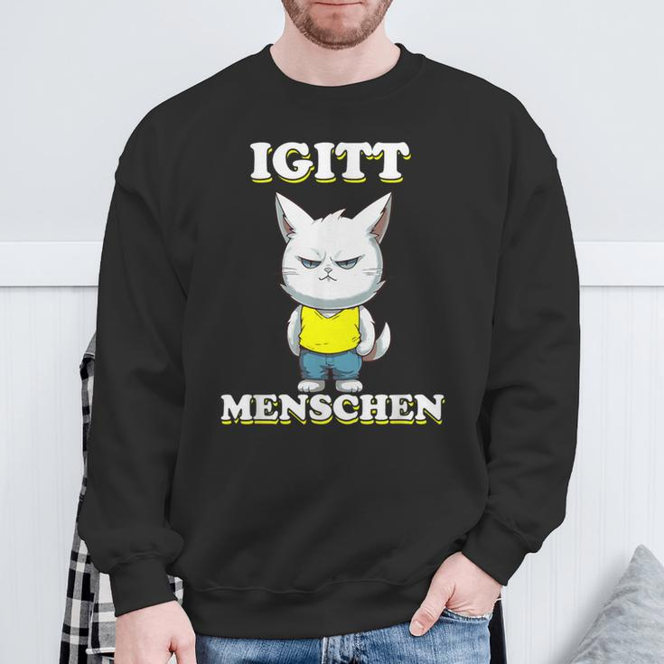 Igitt Menschen Katze Lustige Spruch Katzen Sweatshirt Geschenke für alte Männer