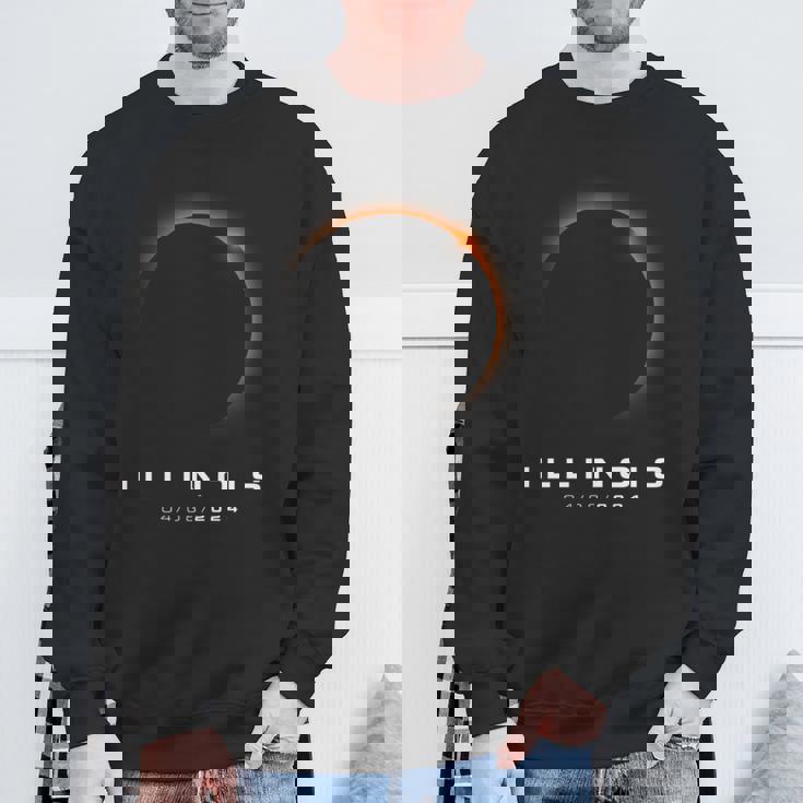 Illinois Total Solar Eclipse 2024 Illinois Solar Eclipse Sweatshirt Gifts for Old Men