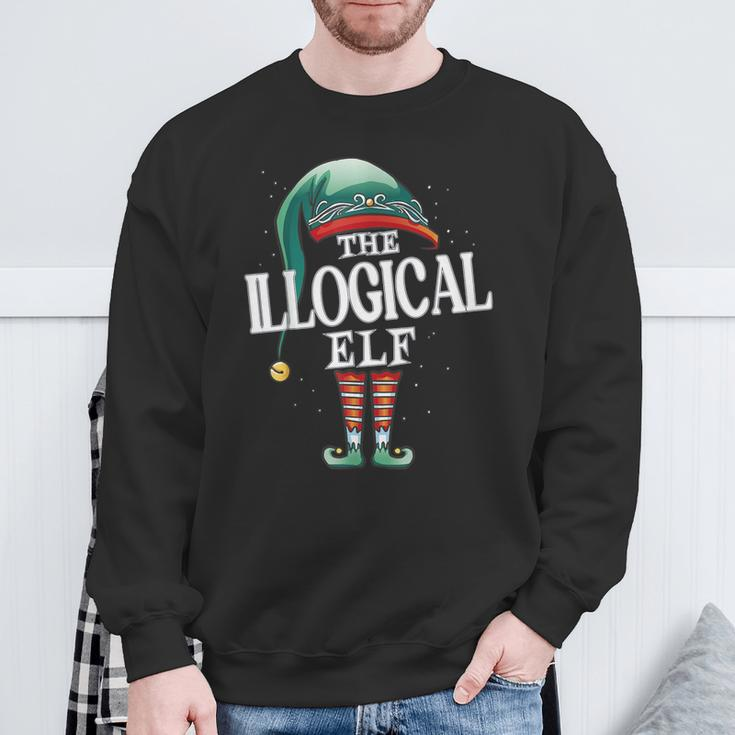 Illogical Elf Christmas Group Xmas Pajama Party Sweatshirt Gifts for Old Men