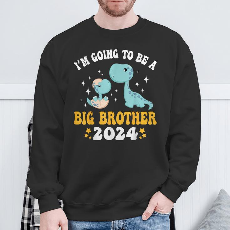 I'm Going To Be A Big Brother 2024 Announcement Dinosaur Sweatshirt Gifts for Old Men
