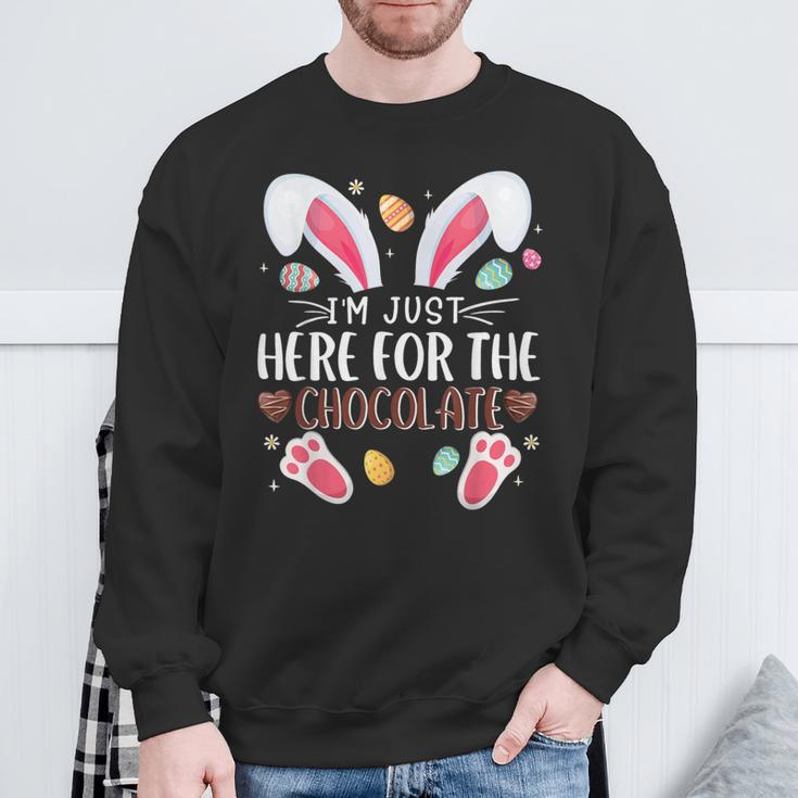 I'm Just Here For The Chocolate Cute Bunny Easter Sweatshirt Gifts for Old Men