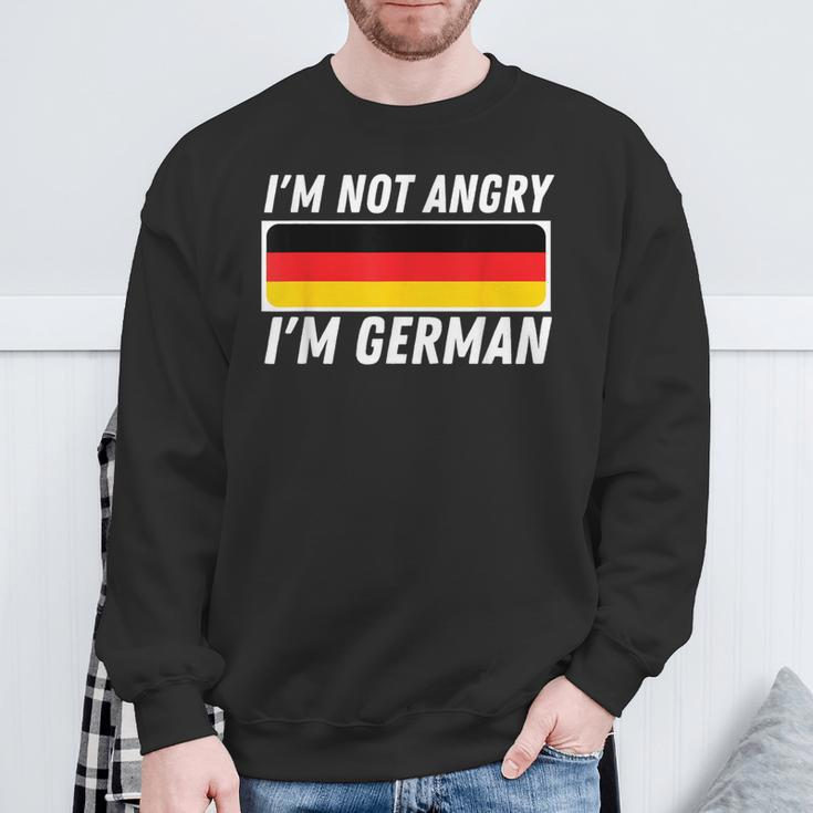 I'm Not Angry I'm German Germany Flag German-American Sweatshirt Gifts for Old Men