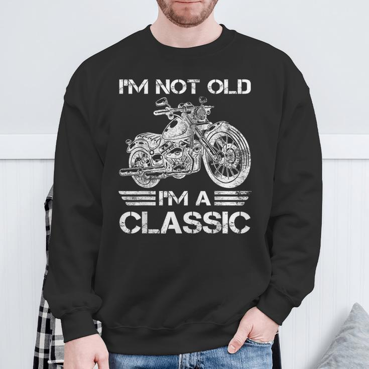 I’M Not Old I’M A Classic Father's Day Vintage Motorbike Dad Sweatshirt Gifts for Old Men