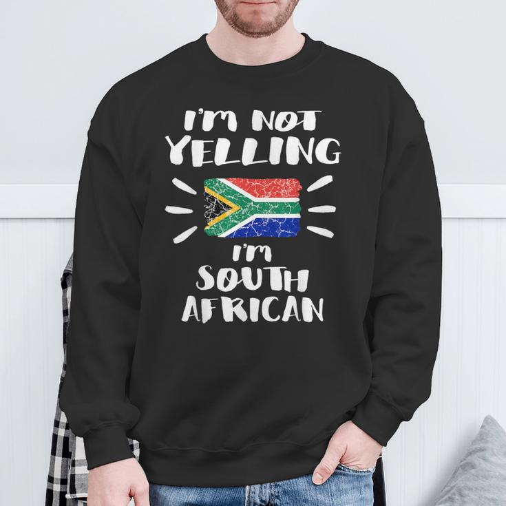 I'm Not Yelling I'm South African Flag Coworker Humor Sweatshirt Gifts for Old Men