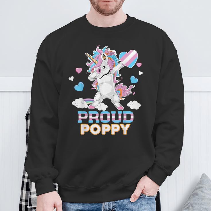 I'm A Proud Transgender Poppy Dabbing Unicorn Lgbt Gay Pride Sweatshirt Gifts for Old Men