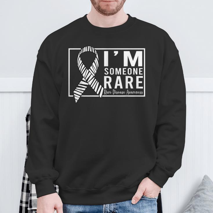 I'm Someone Rare Disease Awareness Day 2024 Zebra Ribbon Sweatshirt Gifts for Old Men