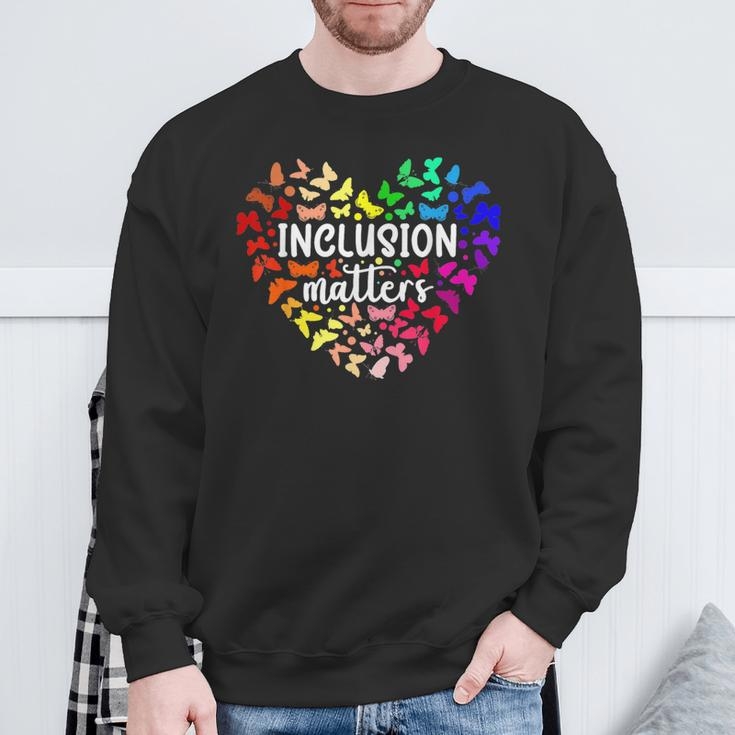 Inclusion Matters Autism Awareness Month Neurodiversity Sped Sweatshirt Gifts for Old Men