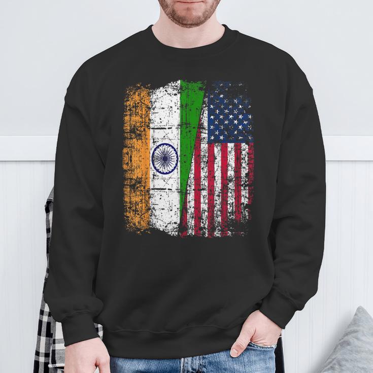 India Usa Flag Indian American Sweatshirt Gifts for Old Men