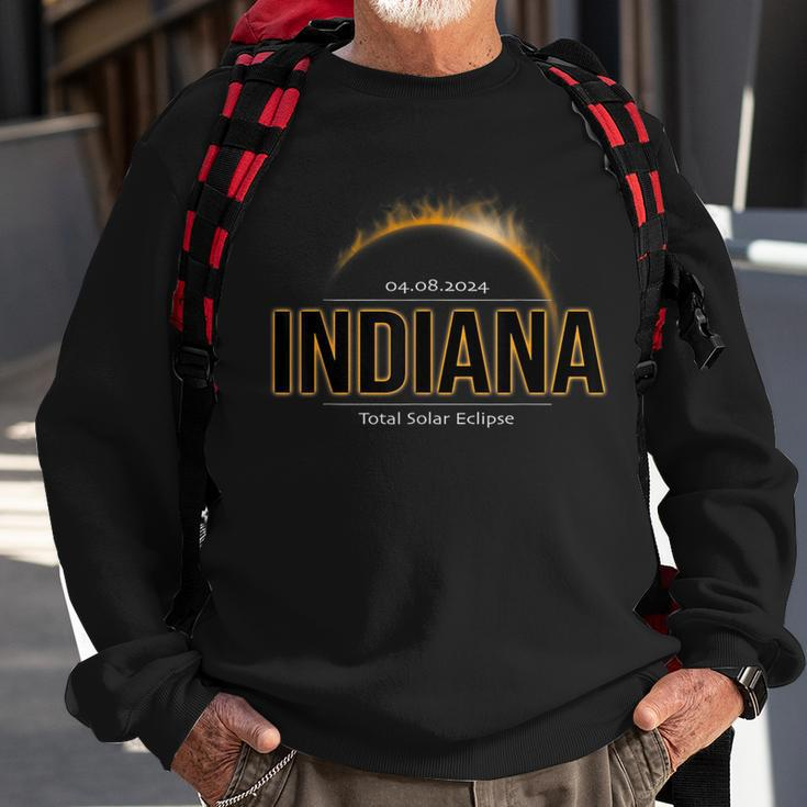 Indiana America April 2024 Path Of Totality Solar Eclipse Sweatshirt Gifts for Old Men