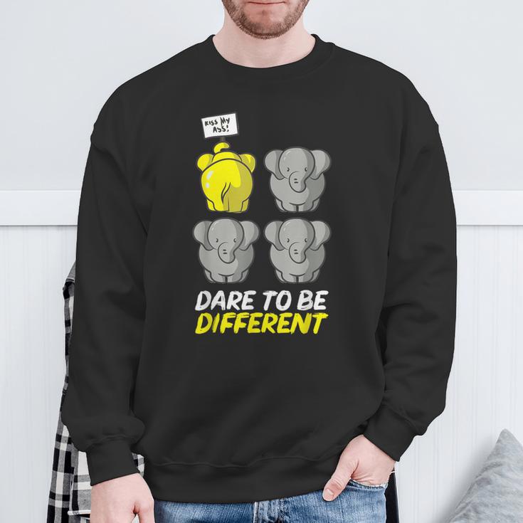 Irony Humor Dare To Be Different Sarcasm Sweatshirt Gifts for Old Men