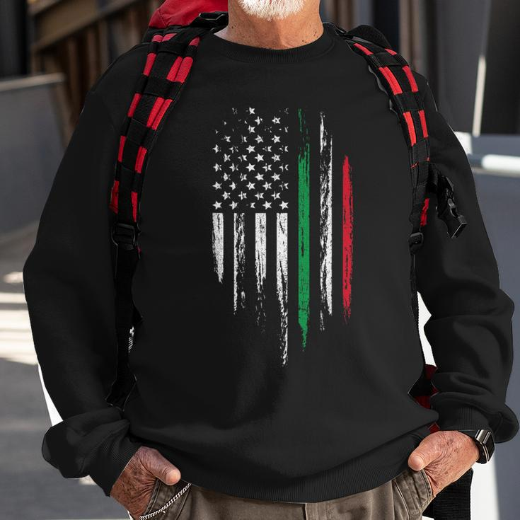 Italian American Flag Combo Italy Usa Italia Patriotic Sweatshirt Gifts for Old Men