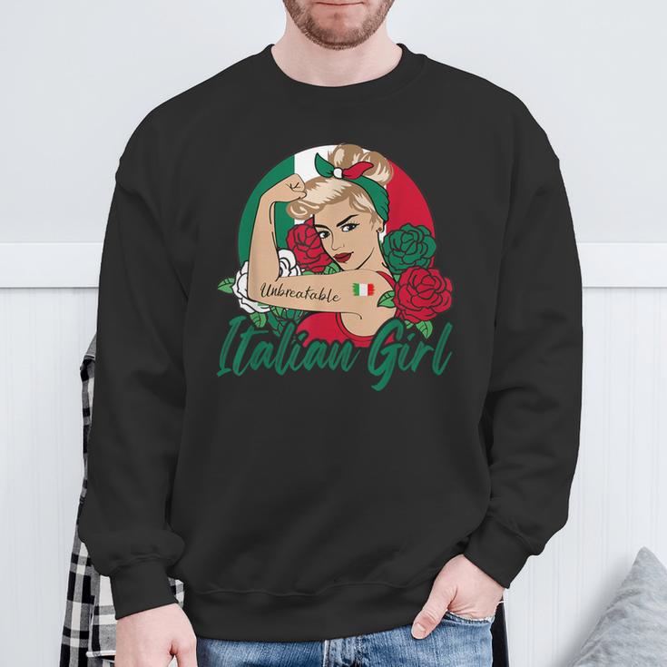 Italienisches Mädchen Retro-Sweatshirt, Stolzes Design im Vintage-Stil Geschenke für alte Männer