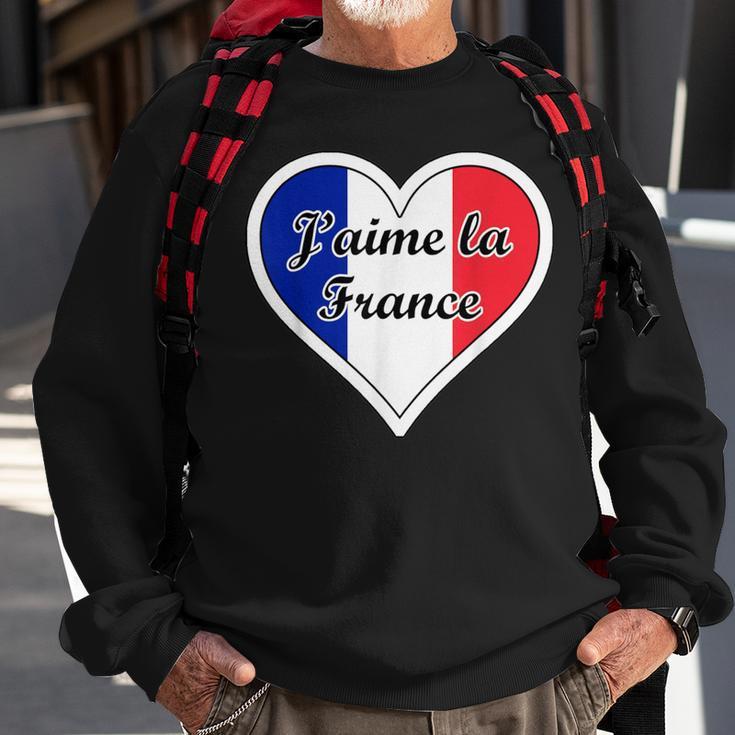 J'aime La France Flag I Love French Culture Paris Francaise Sweatshirt Gifts for Old Men
