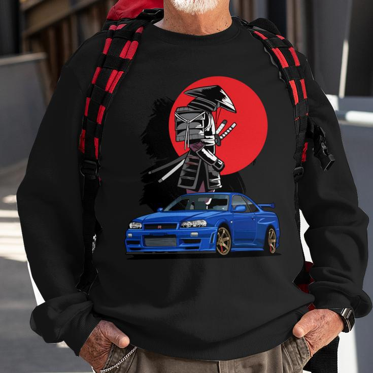 Jdm Skyline R34 Car Tuning Japan Samurai Drift Sweatshirt Gifts for Old Men