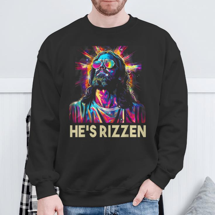 Jesus Is Rizzen He Is Rizzen Sweatshirt Gifts for Old Men