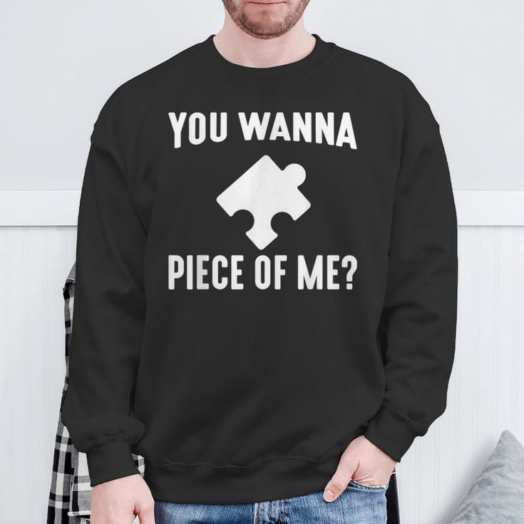 Jigsaw Puzzle Master Puzzle King Queen You Wanna Piece Of Me Sweatshirt Gifts for Old Men