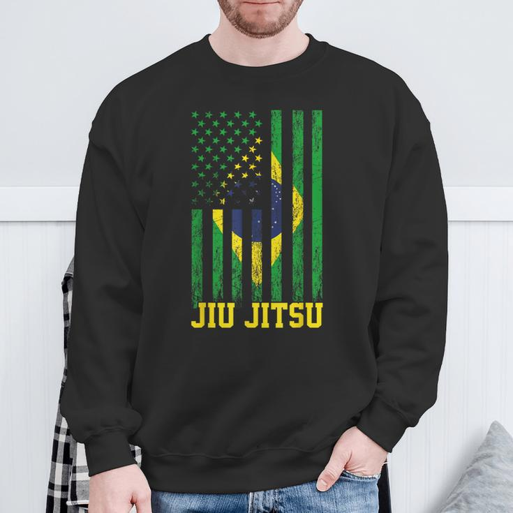 Jiu Jitsu Brazilian Bjj Brazil United States Flag Brazilian Sweatshirt Gifts for Old Men