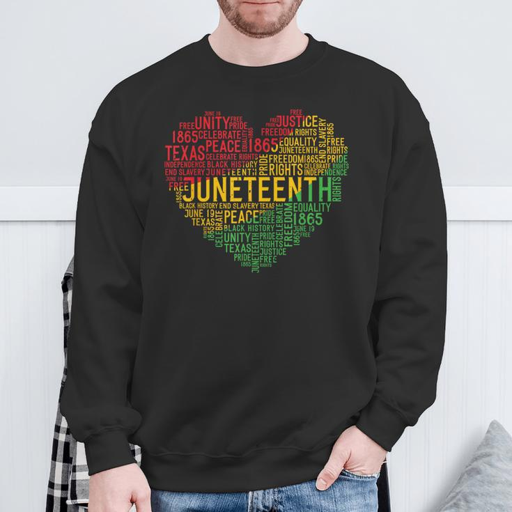 Junenth Heart Black History Afro American African Freedom Sweatshirt Gifts for Old Men