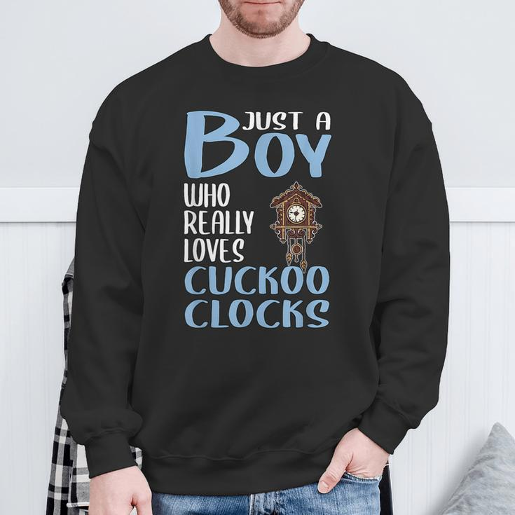 Just A Boy Who Really Loves Cuckoo Clocks Sweatshirt Gifts for Old Men
