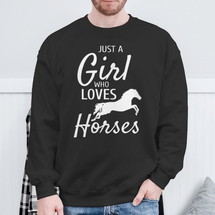 Just A Girl Who Loves Horses Riding Girls Horse Sweatshirt Gifts for Old Men