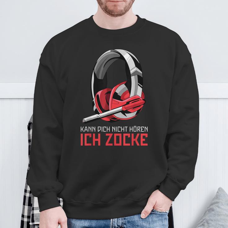 Kann Dich Nicht Hören Ich Zocke Gamer Headset Gamer Sweatshirt Geschenke für alte Männer