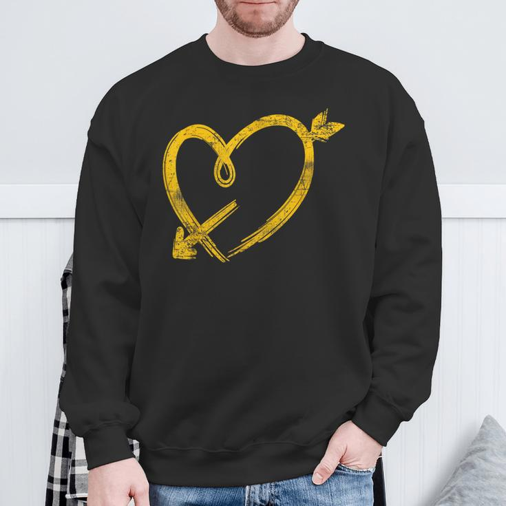 Kansas City Yellow Heart Arrow Red Kc Sweatshirt Gifts for Old Men