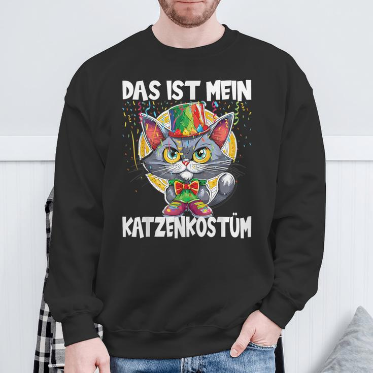 Karneval Katze Sweatshirt, Schwarzes Das Ist Mein Katzenkostüm Outfit Geschenke für alte Männer