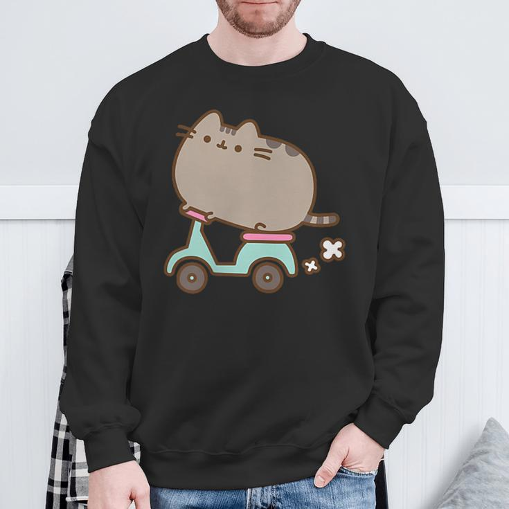 Katzen-Scooter Sweatshirt, Unisex Lustiges Motiv für Herren und Damen Geschenke für alte Männer
