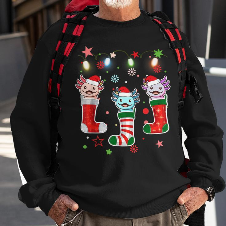 Kawaii Axolotl Christmas Stocking Kid Youth N Pajamas Pjs Sweatshirt Gifts for Old Men