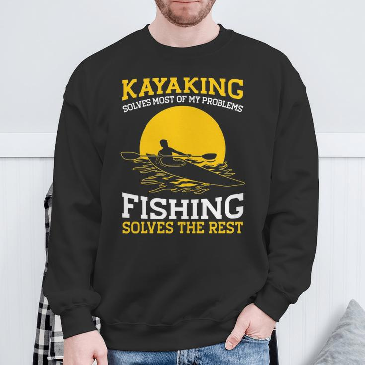 Kayaking Canoeing Kayak Angler Fishing Sweatshirt Gifts for Old Men