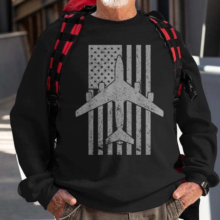 Kc-135 Stratotanker Military Airplane Vintage Flag Sweatshirt Gifts for Old Men