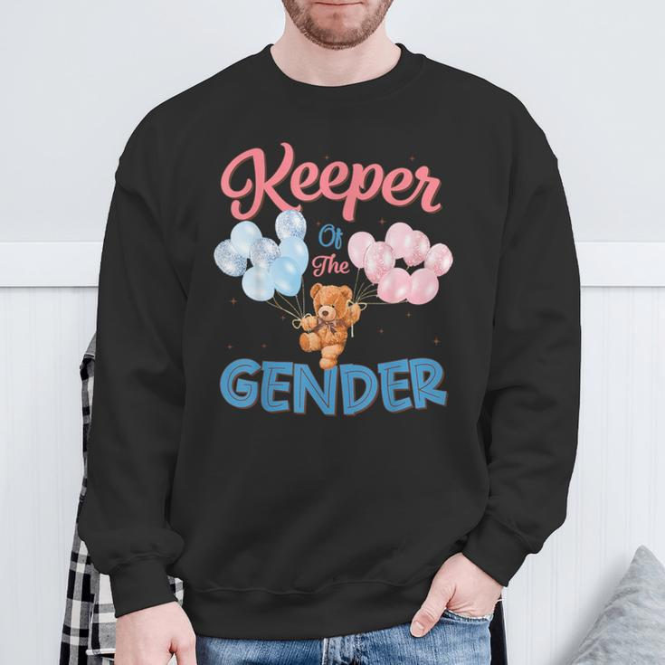Keeper Of The Gender Reveal Baby Bear Balloons Party Sweatshirt Gifts for Old Men