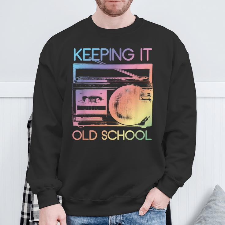 Keeping It Old School Retro 80S 90S Boombox Music Sweatshirt Gifts for Old Men