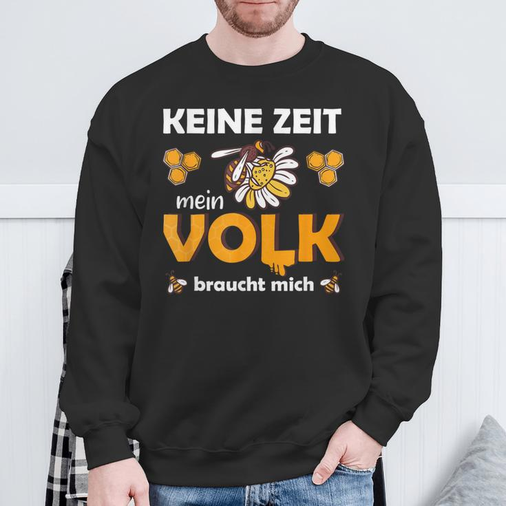 Keine Zeit, Mein Volk Braucht Mich Biene Schwarzes Sweatshirt Geschenke für alte Männer