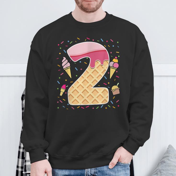 Kinder 2 Geburtstag Eis 2 Jahre Alt 2 Jungen Sweatshirt Geschenke für alte Männer