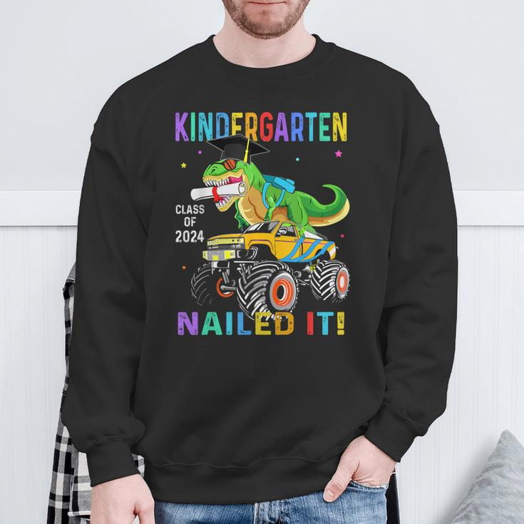 Kindergarten Graduation Class 2024 Graduate Dinosaur Boys Sweatshirt Gifts for Old Men