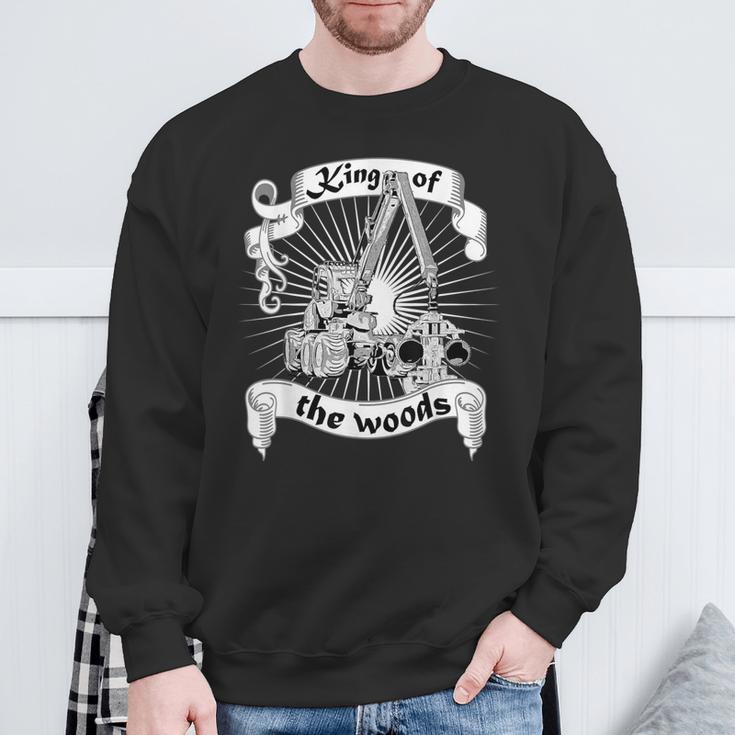 King Of The Woods Förster Holzfäller Waldarbeiter Harvester Sweatshirt Geschenke für alte Männer