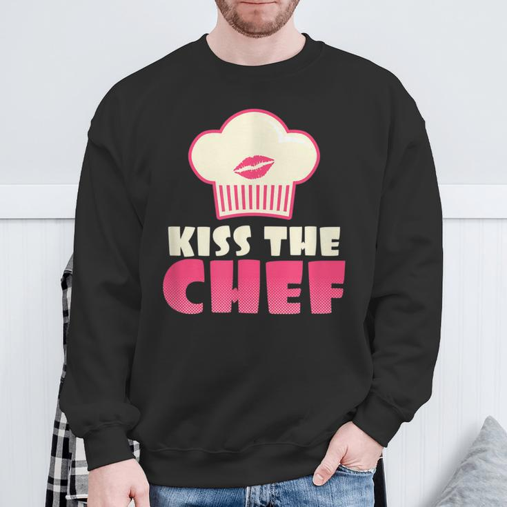 Kiss The Chef Chef Cooking Sweatshirt Gifts for Old Men
