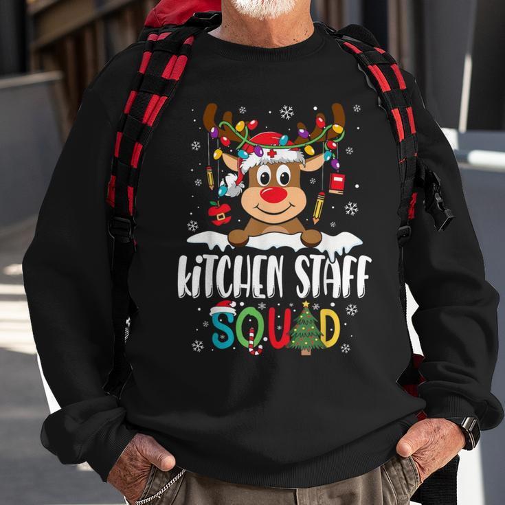 Kitchen Staff Squad Reindeer Lunch Lady Christmas Sweatshirt Gifts for Old Men