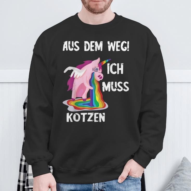 Kotz Unicorn Ich Muss Kotzen Party Unicorn Puke Sweatshirt Geschenke für alte Männer
