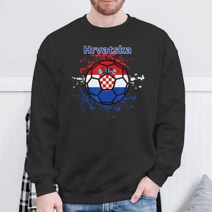 Kroatien Fußball Fan Trikot Kroatische Flagge Hrvatska Sweatshirt Geschenke für alte Männer