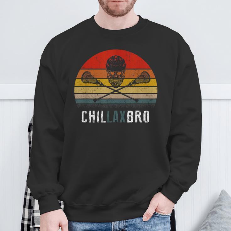 Lacrosse Chillax Bro Vintage Lax Retro Sweatshirt Gifts for Old Men