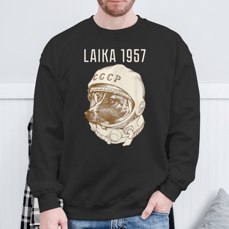 Laika Dog Sputnik Space Space Ussr Sweatshirt Geschenke für alte Männer