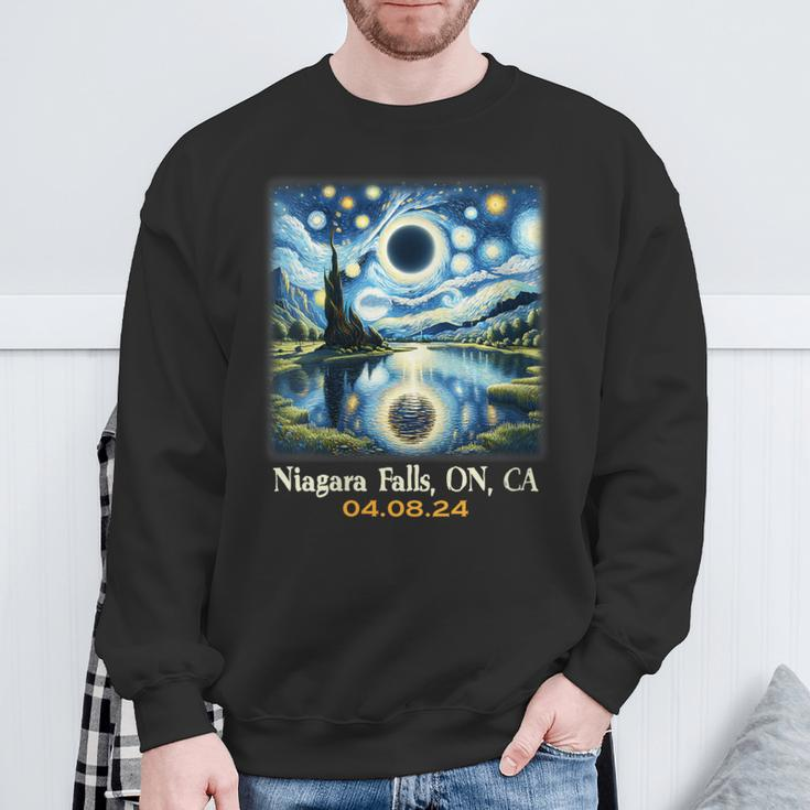 Lake Total Solar Eclipse Niagara Falls Ontario Canada Sweatshirt Gifts for Old Men