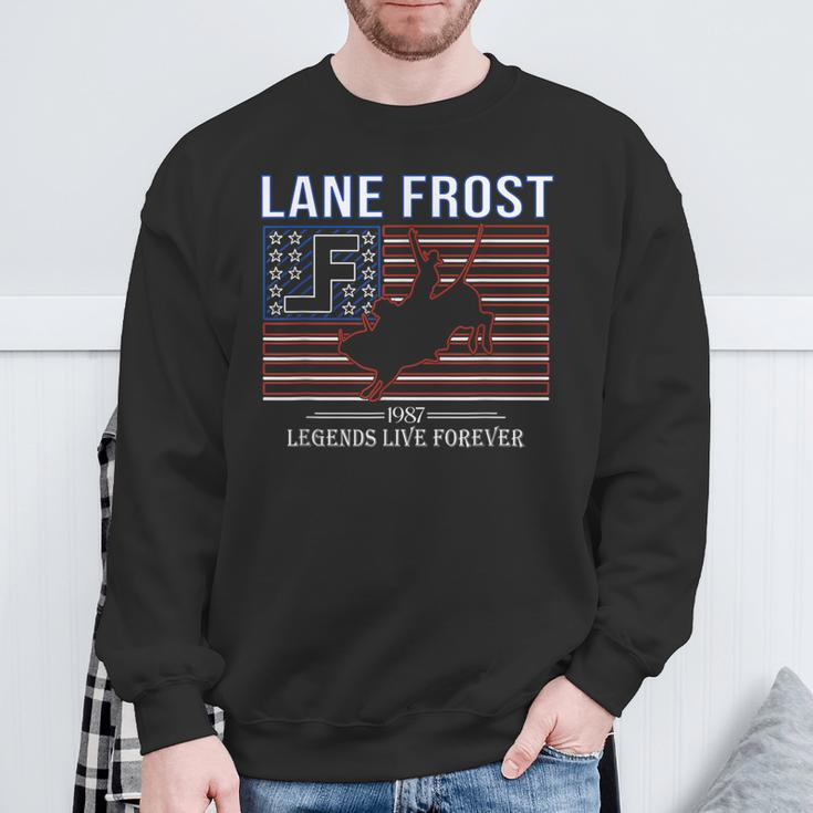 Lane Frost Legends Live Together Rodeo Lover Sweatshirt Gifts for Old Men