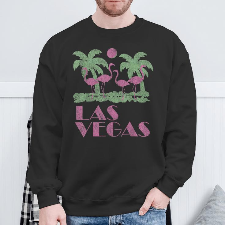 Las Vegas Flamingo Palmenmotiv Sweatshirt, Trendiges Sommeroutfit Geschenke für alte Männer