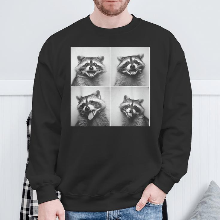 Laughing Raccoon Face Trash Raccoons Unique Quirky Animal Sweatshirt Gifts for Old Men