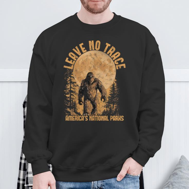 Leave No Trace America National Parks Big Foot Sweatshirt Gifts for Old Men
