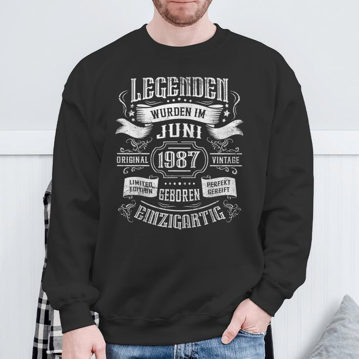Legenden Wurden Im Juni 1987 Geboren Geburtstag Sweatshirt Geschenke für alte Männer